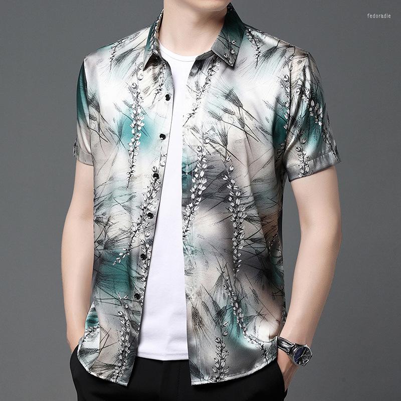 Men's Casual Shirts Summer Short Sleeved Printed Shirt Men 90% Mulberry Silk Male Fashion Tops Social Elegent FCY3997, Gray green
Men's Casual Shirts Summer Short Sleeved Printed Shirt Men 90% Mulberry Silk Male Fashion Tops Social Elegent FCY3997, Gray green