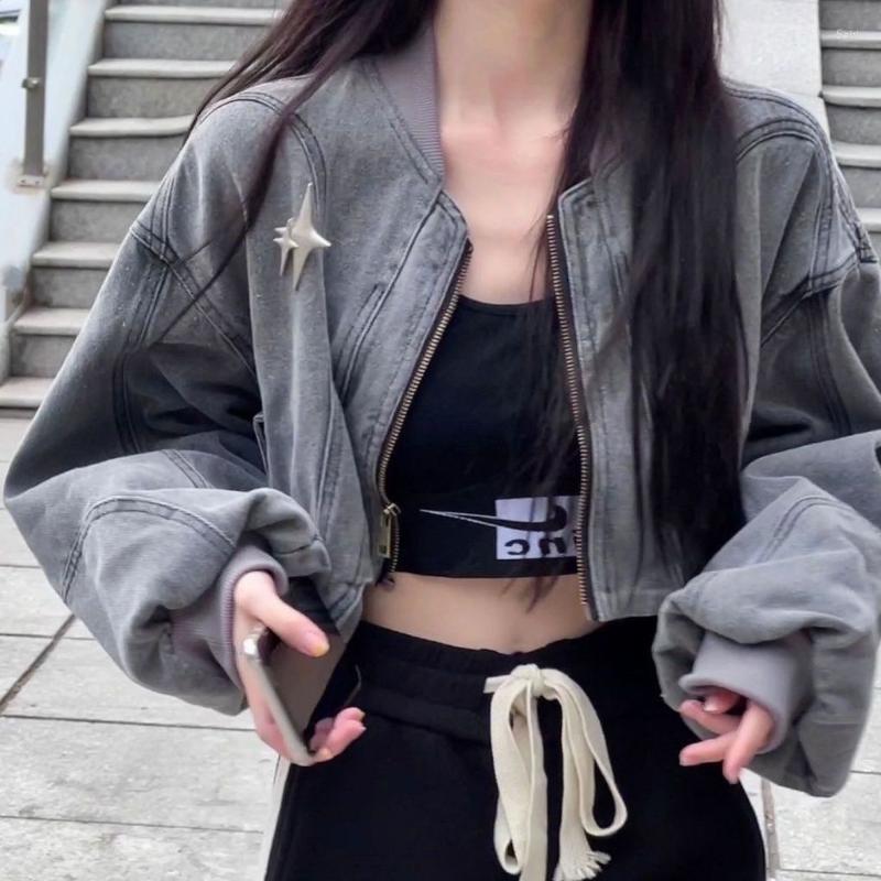 Women's Jackets Y2k Women Streetwear Korean Cross Denim Oversize Zip Up Aesthetic Harajuku Kpop Crop Top Grunge Coat Alt Clothes, Gray
Women's Jackets Y2k Women Streetwear Korean Cross Denim Oversize Zip Up Aesthetic Harajuku Kpop Crop Top Grunge Coat Alt Clothes, Gray