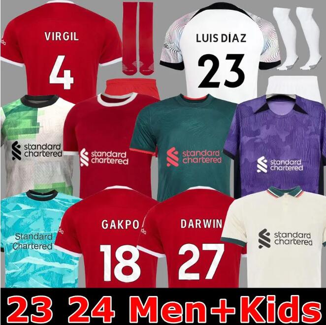 22 23 24 soccer jerseys home away 3rd DARWIN 2023 Luis DIaz Alexander Arnold football kit tops shirts men kids uniform CARVALHO ELLIOTT GAKPO, Purple
22 23 24 soccer jerseys home away 3rd DARWIN 2023 Luis DIaz Alexander Arnold football kit tops shirts men kids uniform CARVALHO ELLIOTT GAKPO, Purple