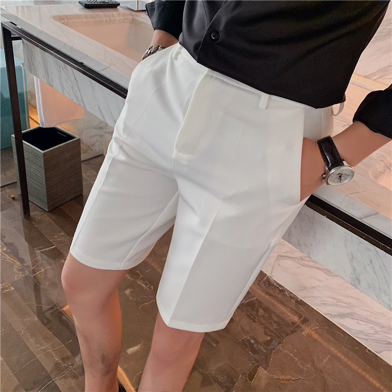 Men's Shorts Summer Slim fit Fashion Solid Straight Shorts Men Clothing Simple Match Casual Business Suit Short Homme Streetwear S-3XL 230509