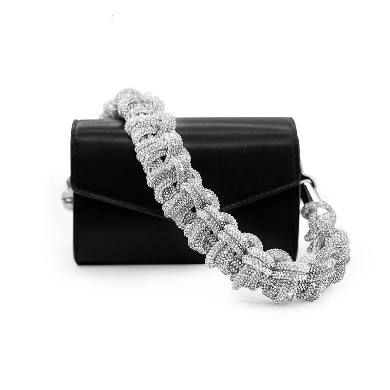Bag Luggage Making Materials 23inch CRYSTAL STRAP Handmade Braided Woven Purse Handbag Crossbody 230508