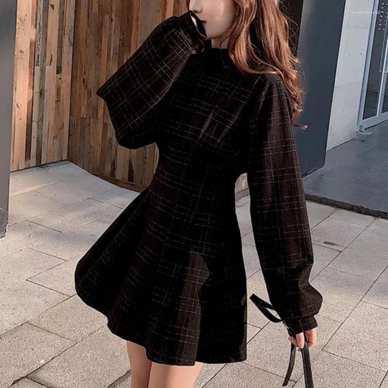 Casual Dresses Winter Dress Waist Tight Comfortable Coldproof Lady Fall Retro Plaid Print Short For Wedding, Black
Casual Dresses Winter Dress Waist Tight Comfortable Coldproof Lady Fall Retro Plaid Print Short For Wedding, Black