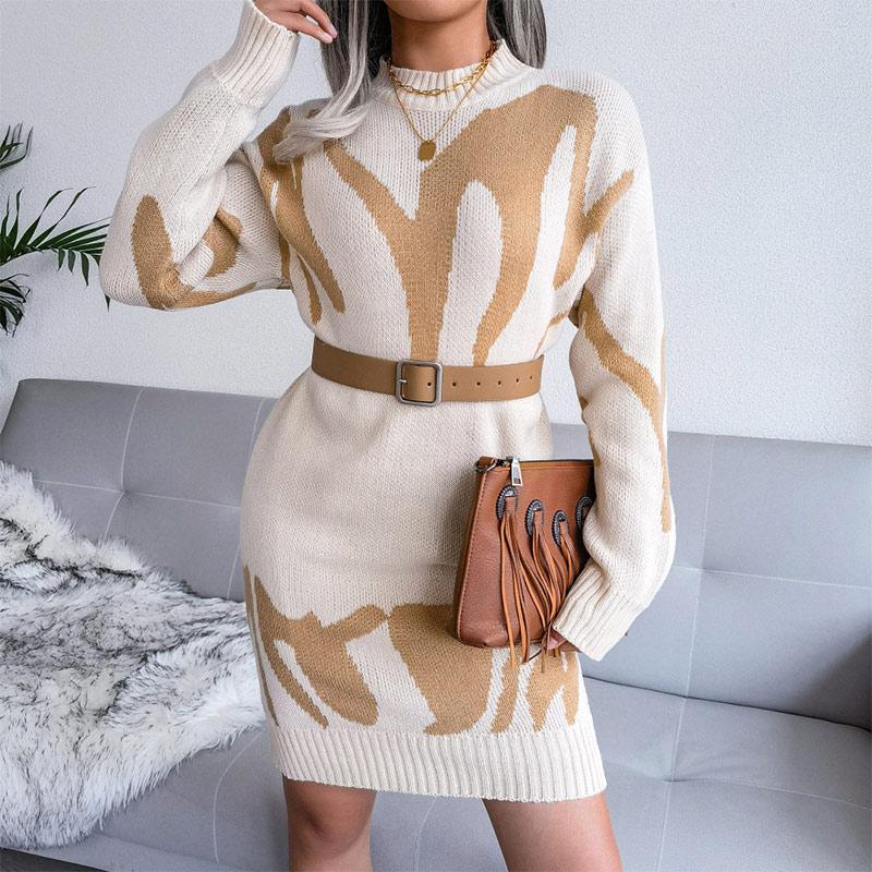 Casual Dresses Ladies Knit Dress Geometric Print O-neck Long-Sleeve Pullover Sweater 2023 Autumn Winter Retro Y2K High Waist Mini Skirt, Khaki
Casual Dresses Ladies Knit Dress Geometric Print O-neck Long-Sleeve Pullover Sweater 2023 Autumn Winter Retro Y2K High Waist Mini Skirt, Khaki
