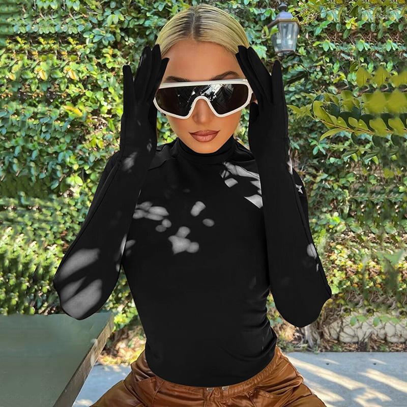 Women's T Shirts Fashion Casual Solid Color T-shirt Slim Finger Long Sleeve Navel Top Sexy Bodycon Mock Neck Sheath Crop Tops, Brown
Women's T Shirts Fashion Casual Solid Color T-shirt Slim Finger Long Sleeve Navel Top Sexy Bodycon Mock Neck Sheath Crop Tops, Brown