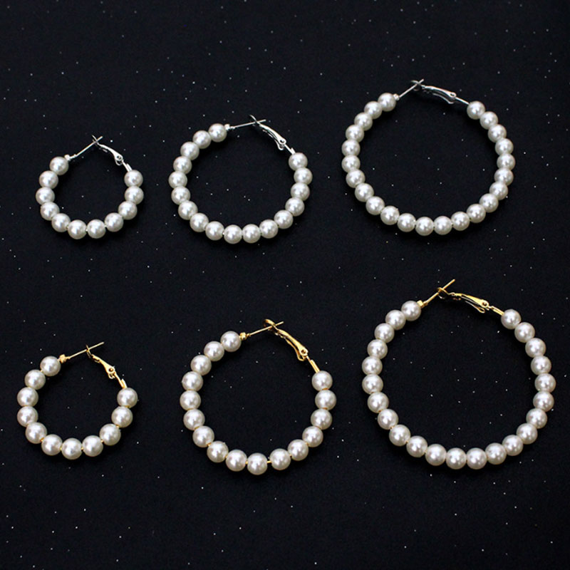 Handmade Pearl Beaded Hoop Gold Silver Color Earring For Women Lady Party Club Wedding Jewelry Accessories
Handmade Pearl Beaded Hoop Gold Silver Color Earring For Women Lady Party Club Wedding Jewelry Accessories