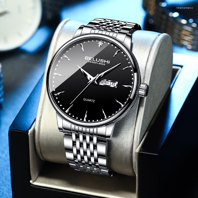 Wristwatches Belushi Business Diamond Stainless Steel Band Waterproof Fashion Wrist Watch Men's Quartz, B 589 black shell bl
Wristwatches Belushi Business Diamond Stainless Steel Band Waterproof Fashion Wrist Watch Men's Quartz, B 589 black shell bl