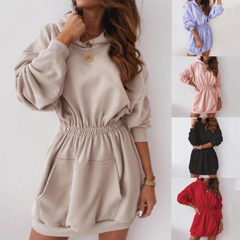 Casual Dresses Fashion Woman Sweatshirt Dress Hoodies Autumn Winter Warm Thicken Long Sleeve Hooded Long-sleeved Hoodie Vestidos, Black
Casual Dresses Fashion Woman Sweatshirt Dress Hoodies Autumn Winter Warm Thicken Long Sleeve Hooded Long-sleeved Hoodie Vestidos, Black