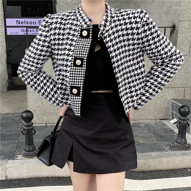 Women' Jackets Small Fragrance Retro Houndstooth Tweed Jacket Coat Autumn Winter Women Brand Long Sleeve Woolen Plaid Top Outwear, Picture shown
Women' Jackets Small Fragrance Retro Houndstooth Tweed Jacket Coat Autumn Winter Women Brand Long Sleeve Woolen Plaid Top Outwear, Picture shown
