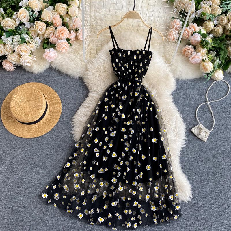 Casual Dresses Summer Floral Mesh Camis Girl Sweet Printed Daisies Stretchy Fit And Flare Long Camisole Dress With Linning, Blue
Casual Dresses Summer Floral Mesh Camis Girl Sweet Printed Daisies Stretchy Fit And Flare Long Camisole Dress With Linning, Blue