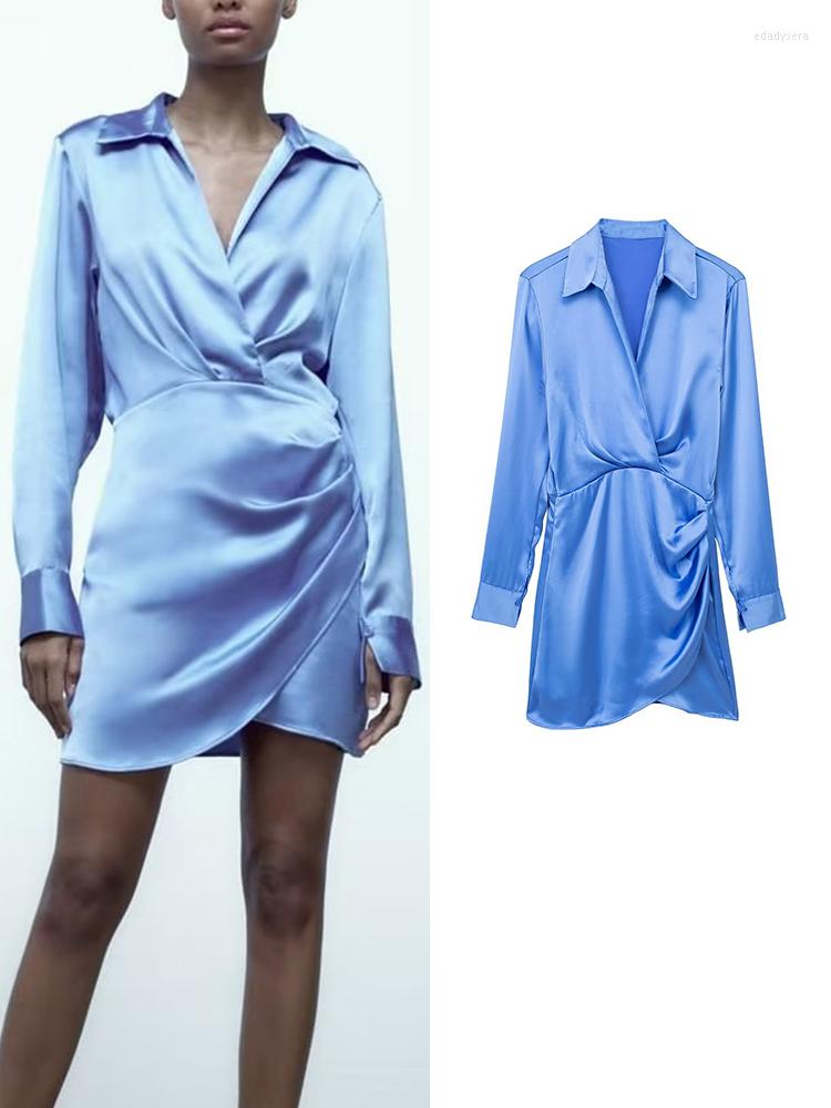 Casual Dresses Women Solid Folds Mini 2023 Spring Summer Elegant Turn Down Collar Party Dress Long Sleeve A-line Vestidos
Casual Dresses Women Solid Folds Mini 2023 Spring Summer Elegant Turn Down Collar Party Dress Long Sleeve A-line Vestidos
