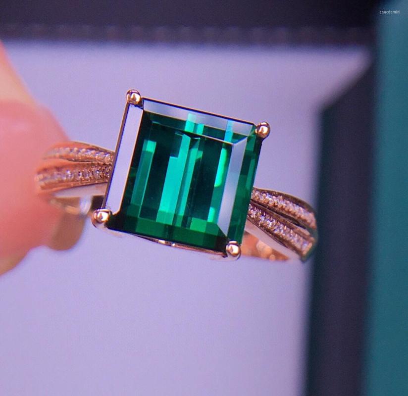 Cluster Rings E021 Tourmaline Ring Fine Jewelry Solid 18K Gold Nature Green Gemstones 4.3ct Diamonds For Women Present
Cluster Rings E021 Tourmaline Ring Fine Jewelry Solid 18K Gold Nature Green Gemstones 4.3ct Diamonds For Women Present