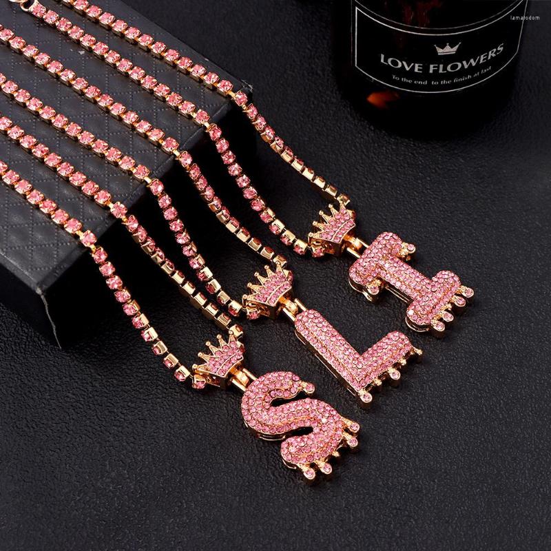 Chains Hip Hop Pink Crystal 26 Letter Chunky Pendant Necklaces For Women Men Shine Rhinestone Tennis Chain Choker Necklace Jewelry
Chains Hip Hop Pink Crystal 26 Letter Chunky Pendant Necklaces For Women Men Shine Rhinestone Tennis Chain Choker Necklace Jewelry