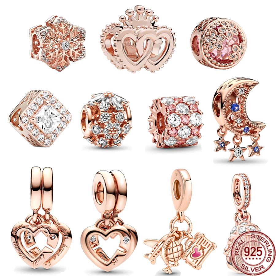 925 Sterling Silver Pandora Charm Rose Golden Sisters Suspension Testing Pearl Is Suitable for Primitive Lady Bracelets DIY Jewelry Gift
925 Sterling Silver Pandora Charm Rose Golden Sisters Suspension Testing Pearl Is Suitable for Primitive Lady Bracelets DIY Jewelry Gift