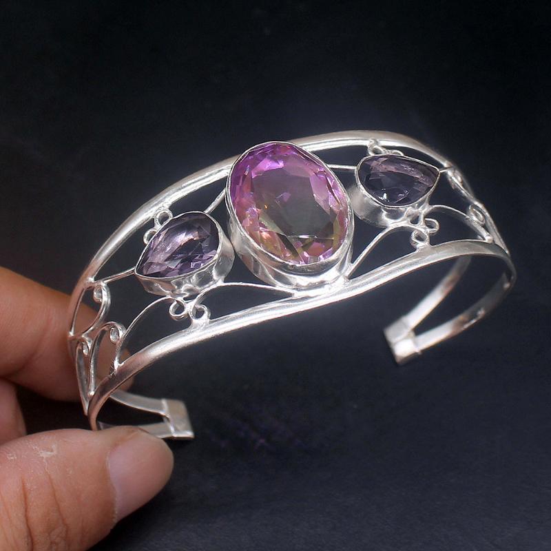 Bangle Hermosa Jewelry Dichroic Glass PurpleAmethyst Silver Color Fashion Arrival Open Cuff For Women 20234594
Bangle Hermosa Jewelry Dichroic Glass PurpleAmethyst Silver Color Fashion Arrival Open Cuff For Women 20234594