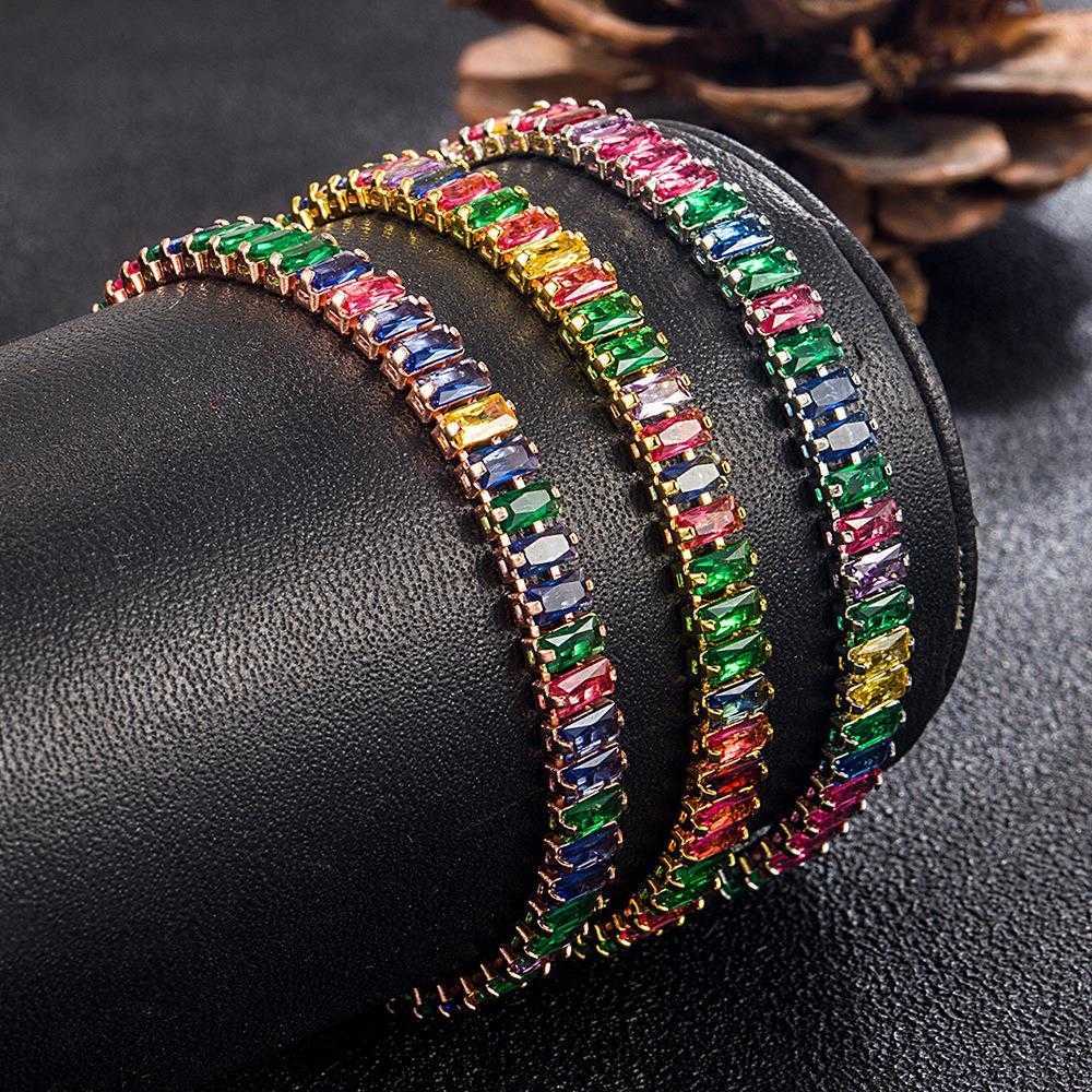 Fashion Colorful Zirconium Bracelet Womens High Grade Ornament Rectangular Trendy Jewelry
Fashion Colorful Zirconium Bracelet Womens High Grade Ornament Rectangular Trendy Jewelry
