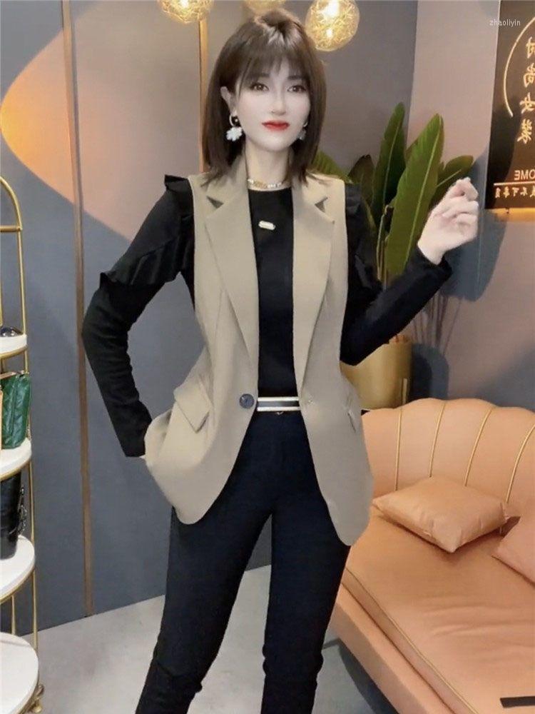 Women's Vests Spring Blazer Women Coat Fashion Vest Woman Outfits Casual Elegant Suits Ladies Clothes Outerwear Single Button Feminino T98, Coffee
Women's Vests Spring Blazer Women Coat Fashion Vest Woman Outfits Casual Elegant Suits Ladies Clothes Outerwear Single Button Feminino T98, Coffee
