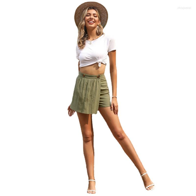 Women' Shorts Women Summer Clothing 2023 Button Decoration Loose Wide Legged High Waist Solid Color Mini Skirts 6833, Army green
Women' Shorts Women Summer Clothing 2023 Button Decoration Loose Wide Legged High Waist Solid Color Mini Skirts 6833, Army green