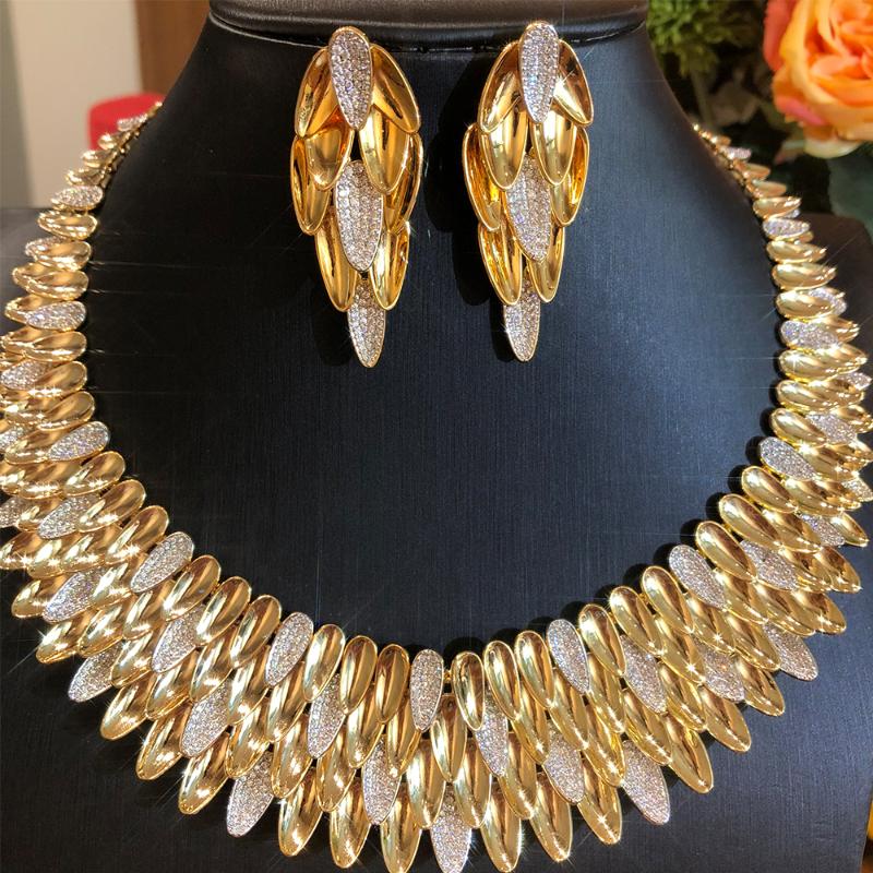 Necklace Earrings Set & Blachette Fashion Gorgeous Aristocratic High Quality Zircon Jewelry Dubai African Bridal Wedding Banquet Luxury Tren, Picture shown
Necklace Earrings Set & Blachette Fashion Gorgeous Aristocratic High Quality Zircon Jewelry Dubai African Bridal Wedding Banquet Luxury Tren, Picture shown
