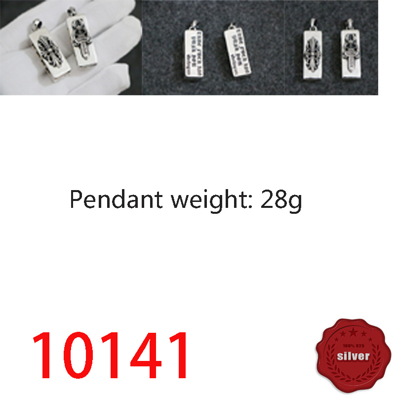 10141 European American pendant jewelry S925 sterling silver fashion personality punk hip-hop personality cross flower holy sword harmonica can play letters