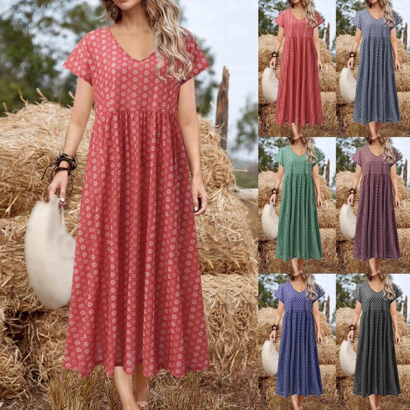 Casual Dresses 2023 Spring Summer Women's V Neck Short Sleeve Dress Floral Print Long, Green
Casual Dresses 2023 Spring Summer Women's V Neck Short Sleeve Dress Floral Print Long, Green