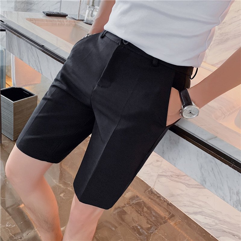 Men's Shorts Summer Slim fit Fashion Solid Straight Shorts Men Clothing Simple Match Casual Business Suit Short Homme Streetwear S-3XL 230509