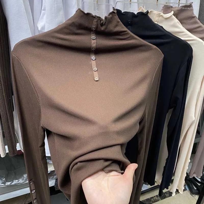 Women' T Shirts Ruffles Long Sleeve Tees Woman Clothing Slim Korean Fashion Elegant Blouses Aesthetic Turtleneck Spring Autumn 2023, Black
Women' T Shirts Ruffles Long Sleeve Tees Woman Clothing Slim Korean Fashion Elegant Blouses Aesthetic Turtleneck Spring Autumn 2023, Black