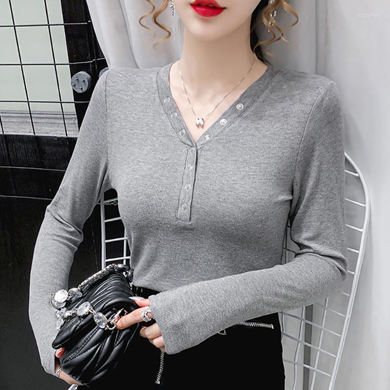 Women' T Shirts Sexy V-Neck Rivet Women Shirt 2023 Spring Slim Long Sleeve Top Korean Style Tee Fall Womens Clothing Camisetas De Mujer, Black
Women' T Shirts Sexy V-Neck Rivet Women Shirt 2023 Spring Slim Long Sleeve Top Korean Style Tee Fall Womens Clothing Camisetas De Mujer, Black