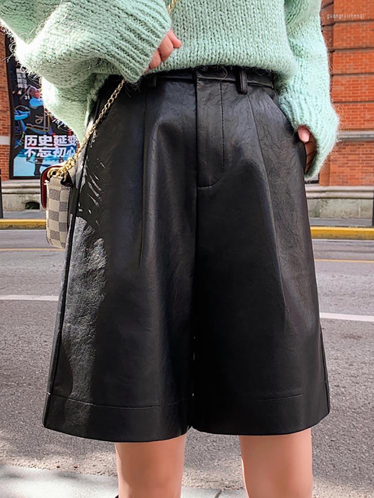 Women' Shorts Pu Leather Biker Women Elastic Waist Wide Leg Faux Short Femme Womens Clothing Pantalones Cortos De Mujer, Black
Women' Shorts Pu Leather Biker Women Elastic Waist Wide Leg Faux Short Femme Womens Clothing Pantalones Cortos De Mujer, Black