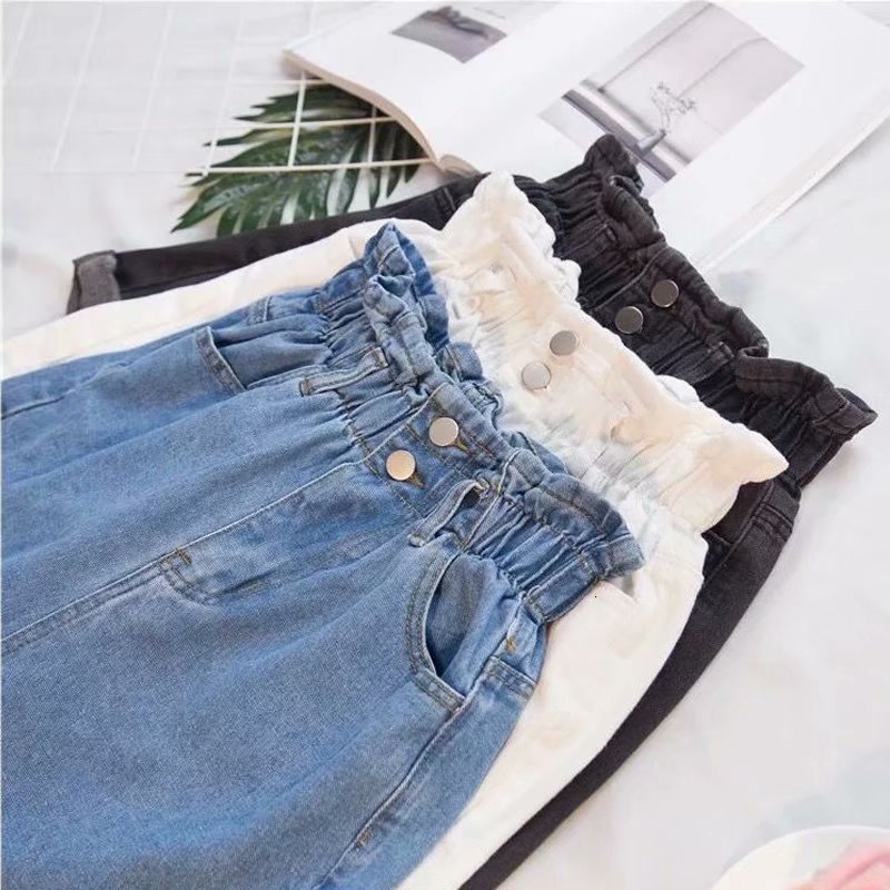 Women's Shorts Ruffles Denim Shorts Elastic Waist Korean Fashion Wide Leg Shorts A-line Pants High Waisted Shorts Jean Shorts For Women 5XL 23050