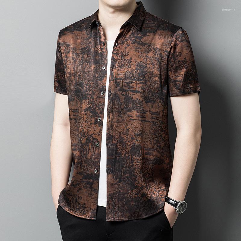 Men's Casual Shirts 90% Mulberry Silk Short Sleeve Shirt For Men High End Printed Fragrant Cloud Yarn Heavyweight Men's Summer FCY, Picture color
Men's Casual Shirts 90% Mulberry Silk Short Sleeve Shirt For Men High End Printed Fragrant Cloud Yarn Heavyweight Men's Summer FCY, Picture color