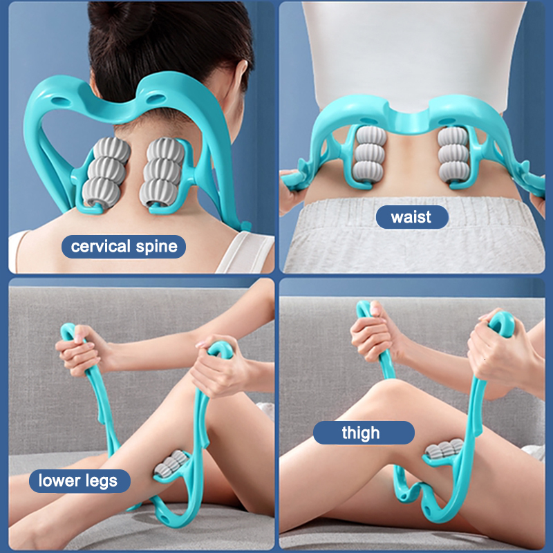 Massaging Neck Pillowws Massager Plastic Pressure Point Therapy Relieve HandWaistLegs Roller for Shoulder Trigger 230508