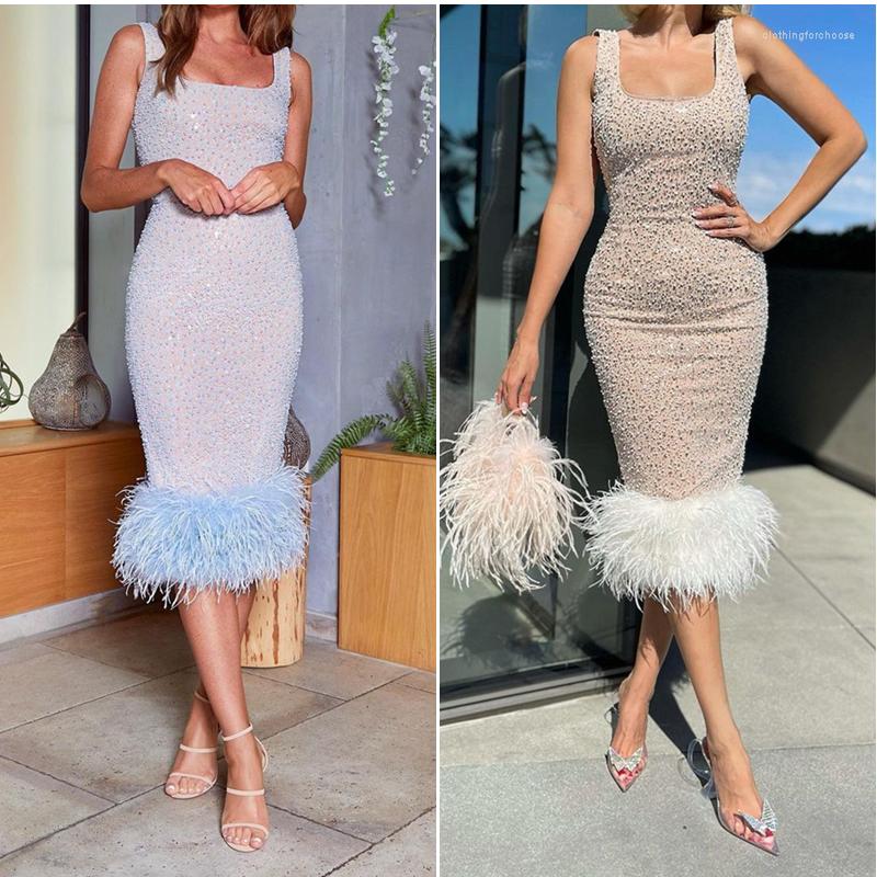 Casual Dresses Fashion Women Evening Dress Sleeveless Sequin Fluffy-Trimmed Square Neck Bodycon Gown Ladies Low Cut Long Party Outfits, Beige
Casual Dresses Fashion Women Evening Dress Sleeveless Sequin Fluffy-Trimmed Square Neck Bodycon Gown Ladies Low Cut Long Party Outfits, Beige