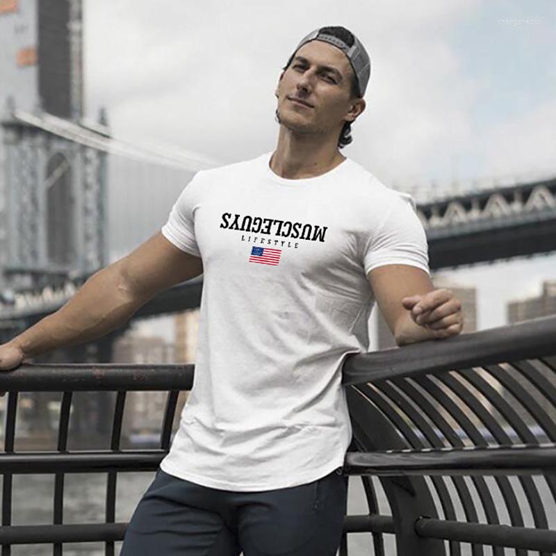Men's T Shirts Muscleguys Liftstyle Summer Fashion Men's Shirt Short Sleeve Fitness Mens Gyms Clothing Slim Fit Tshirt Hip-Hop Top Tees, White
Men's T Shirts Muscleguys Liftstyle Summer Fashion Men's Shirt Short Sleeve Fitness Mens Gyms Clothing Slim Fit Tshirt Hip-Hop Top Tees, White