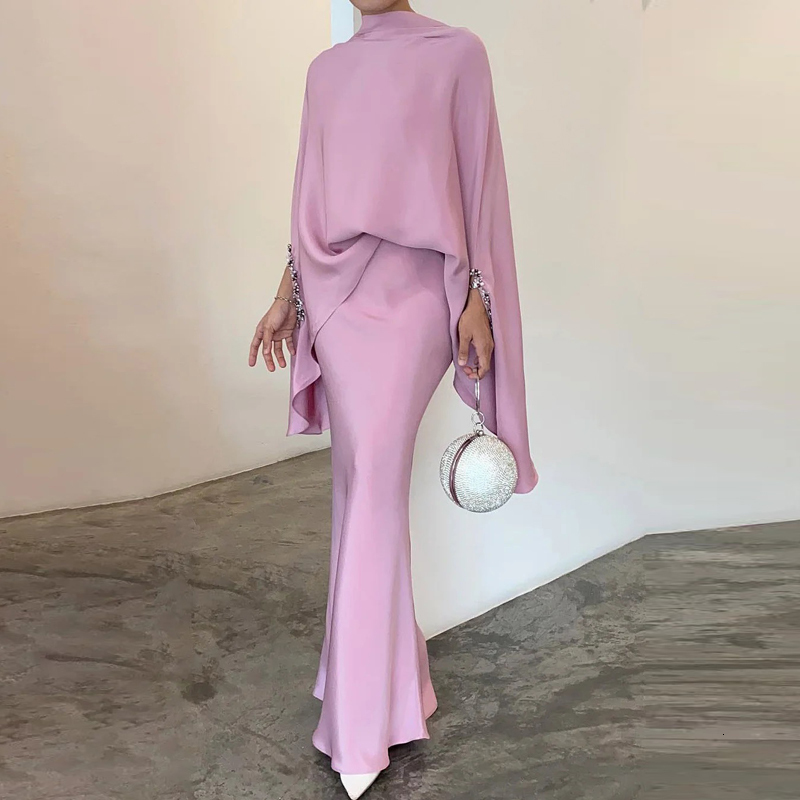 Two Piece Dress 2023 Fashion Women's Pullover Paired with Skirt Office Spring ONeck Solid Flower Colored Elegant Slim Top Set 230508