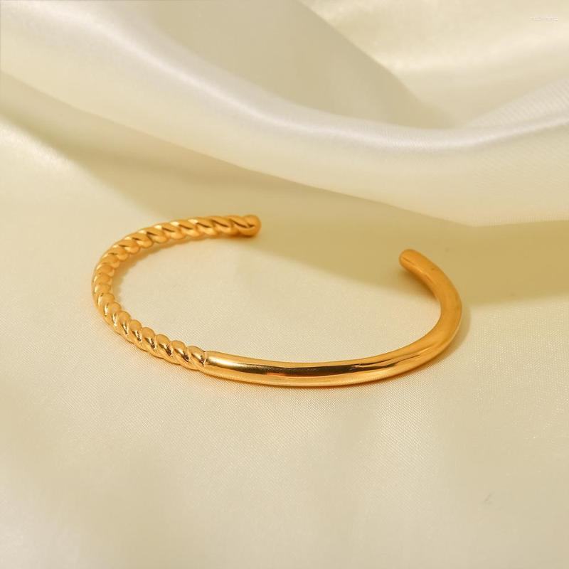 Bangle Grier 18K Gold Plated Bracelet Jewelry Stainless Steel Opening Unique Bangles For Lady Fashion Daily Birthday Gifts
Bangle Grier 18K Gold Plated Bracelet Jewelry Stainless Steel Opening Unique Bangles For Lady Fashion Daily Birthday Gifts