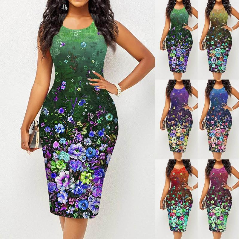 Casual Dresses Women Sleeveless Round Neck Floral Dress Elegant Fashion Festive Party, Blue
Casual Dresses Women Sleeveless Round Neck Floral Dress Elegant Fashion Festive Party, Blue