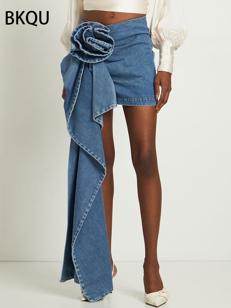 Skirts BKQU 2023 Summer Denim Mini Y2K Aesthetic 3D Flowers Design High Waist Micro Skinny Wrap Jeans Penceil Skirt Women 230508, Blue
Skirts BKQU 2023 Summer Denim Mini Y2K Aesthetic 3D Flowers Design High Waist Micro Skinny Wrap Jeans Penceil Skirt Women 230508, Blue