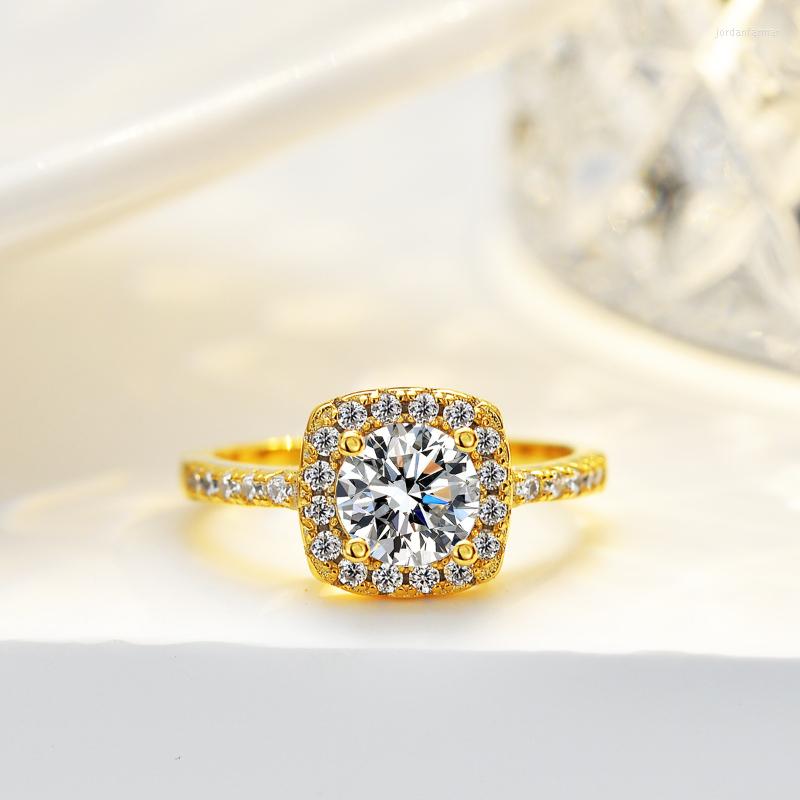 Cluster Rings HTOTOH 1 Moissanite Diamond Yellow Gold S925 Silver Ring Women Engagement Wedding Jewelry
Cluster Rings HTOTOH 1 Moissanite Diamond Yellow Gold S925 Silver Ring Women Engagement Wedding Jewelry
