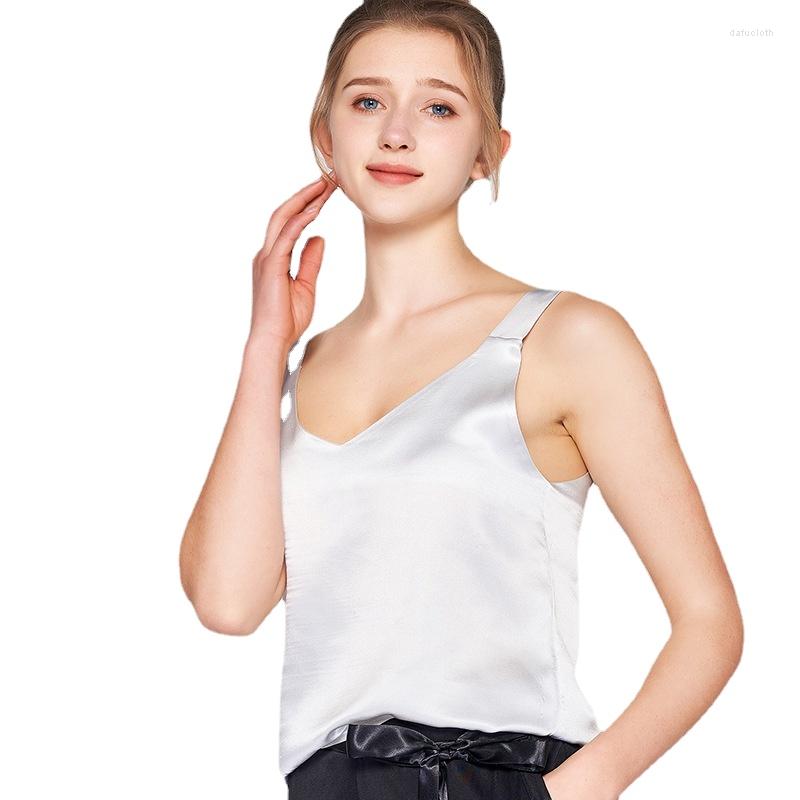 Women's Tanks Summer Silk Satin V-neck Women Look Thin Mulberry Inside And Outside Sleeveless Suspender Vest Women's Coat, White
Women's Tanks Summer Silk Satin V-neck Women Look Thin Mulberry Inside And Outside Sleeveless Suspender Vest Women's Coat, White