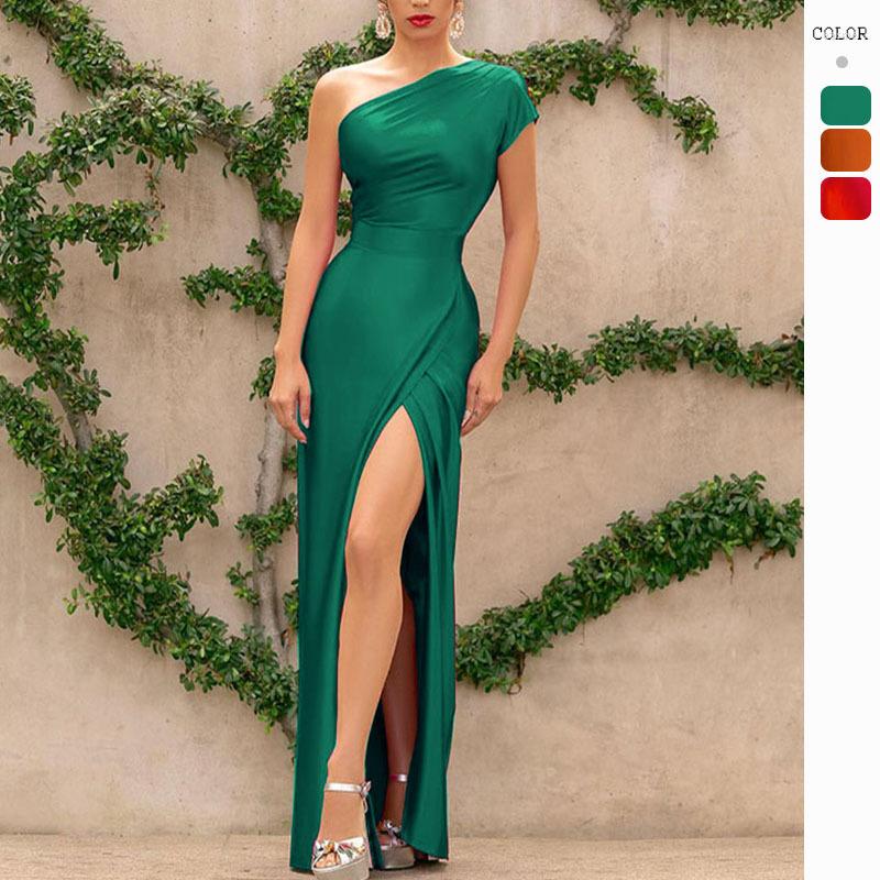 Casual Dresses Summer Women' Dress 2023 Polyester Sexy Single Shoulder Sleeve Slit Long Evening, Green
Casual Dresses Summer Women' Dress 2023 Polyester Sexy Single Shoulder Sleeve Slit Long Evening, Green
