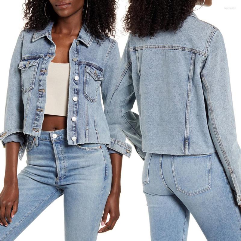 Women' Jackets Jeans Casual Jacket Sexy Women Turn Down Collar Long Sleeve Elegant Denim Outerwear Coat, Sk23031
Women' Jackets Jeans Casual Jacket Sexy Women Turn Down Collar Long Sleeve Elegant Denim Outerwear Coat, Sk23031