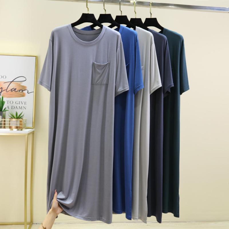 Men's Sleepwear Cool Modal Men's Nightdress With Pocket Spring And Summer Short Sleeve Thin Pajama Gown Home Clothes Men Night Dress
Men's Sleepwear Cool Modal Men's Nightdress With Pocket Spring And Summer Short Sleeve Thin Pajama Gown Home Clothes Men Night Dress