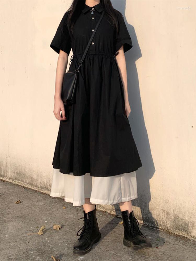 Casual Dresses 2023 Summer College Style Short-sleeved Dress For Female Students Korean Loose A-line Long Women
Casual Dresses 2023 Summer College Style Short-sleeved Dress For Female Students Korean Loose A-line Long Women