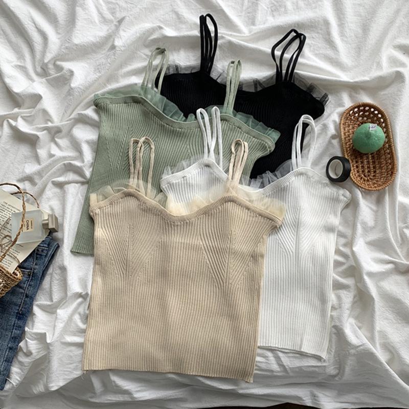 Women's Tanks HELIAR Women Mesh Patchwork Sexy Crop Tops Off Shoulder Sleeveless Tank Spaghetti Straps Solid Casual Summer, Black
Women's Tanks HELIAR Women Mesh Patchwork Sexy Crop Tops Off Shoulder Sleeveless Tank Spaghetti Straps Solid Casual Summer, Black