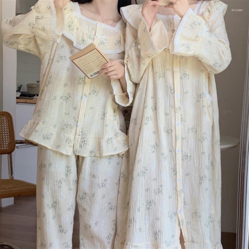 Women's Sleepwear Korean Version Cotton Fresh Small Flower Ins Loose Sweet Comfortable Loungewear Pajama Nightdress Set Long Sleeves, Pajama skirt
Women's Sleepwear Korean Version Cotton Fresh Small Flower Ins Loose Sweet Comfortable Loungewear Pajama Nightdress Set Long Sleeves, Pajama skirt