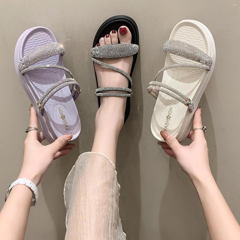 Sandals 2023 Summer Two Wear Round Nose Rhinestones With Matsutake Sole And External Women Shoes Casual, Purple 
Sandals 2023 Summer Two Wear Round Nose Rhinestones With Matsutake Sole And External Women Shoes Casual, Purple