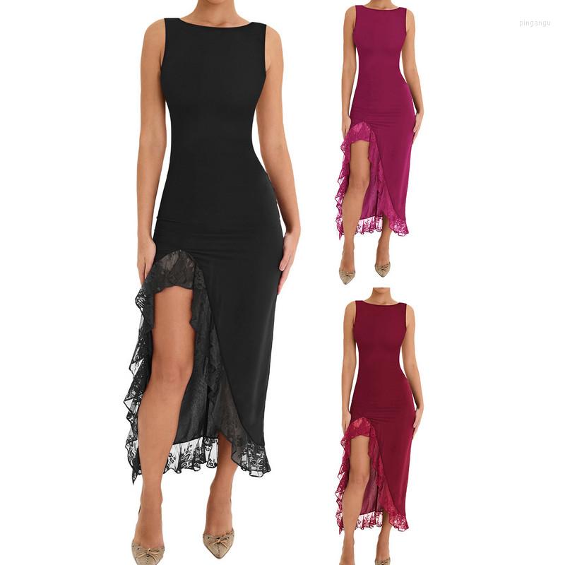 Casual Dresses Women Tank Long Dress Evening Party Summer Clothes 2023 Sleeveless Crew Neck Lace Patchwork Slit Sexy Club Streetwear
Casual Dresses Women Tank Long Dress Evening Party Summer Clothes 2023 Sleeveless Crew Neck Lace Patchwork Slit Sexy Club Streetwear
