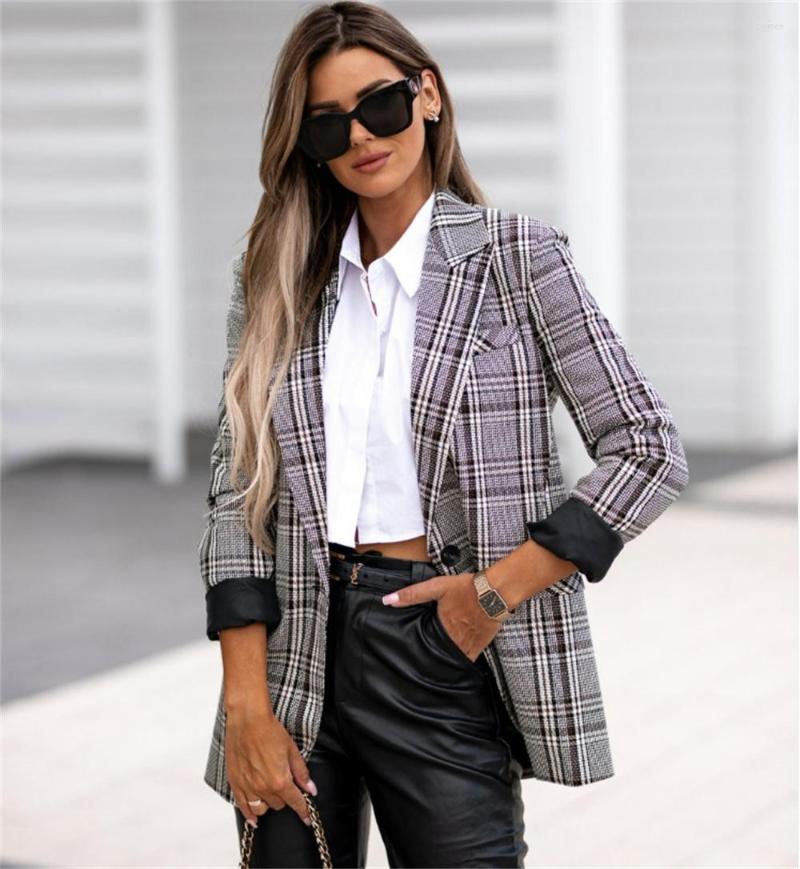 Women's Suits Elegant Women Plaid Blazers 2023 Fashion Casual Business Long Sleeve Jacket Vintage Office Ladies Formal, Gray
Women's Suits Elegant Women Plaid Blazers 2023 Fashion Casual Business Long Sleeve Jacket Vintage Office Ladies Formal, Gray