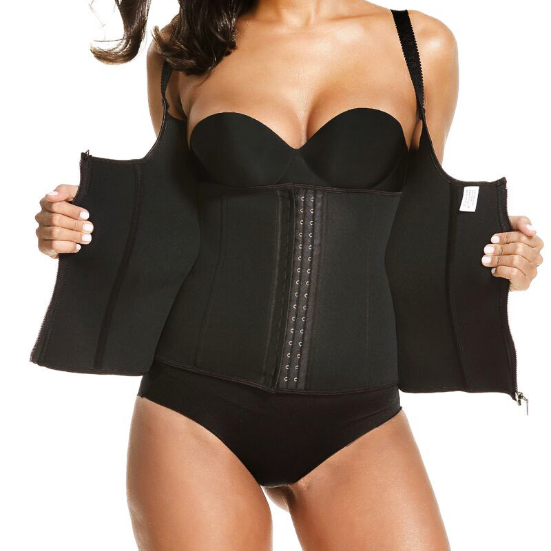 Waist Tummy Shaper Waist Trainer Sauna Vest Tummy Belly Body Shaper Waist Cincher Corset Adjustable Strap Zipper Hook Shapewear Women Corset 230509