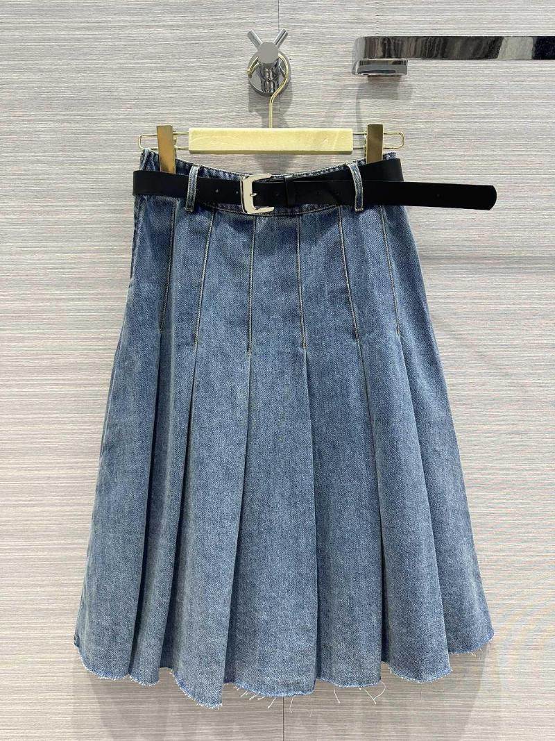 Skirts Denim Pleated Mid-length Half Skirt Distribution Belt Embellishment! Girls Are Cute And Functional, Blue
Skirts Denim Pleated Mid-length Half Skirt Distribution Belt Embellishment! Girls Are Cute And Functional, Blue